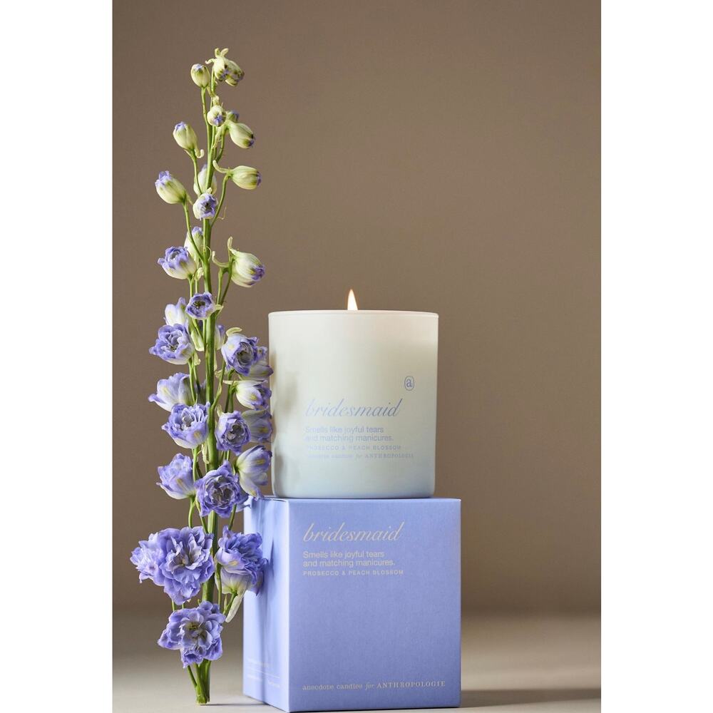 Anthropologie Anecdote Bridesmaid Prosecco & Peach Blossom Boxed Candle